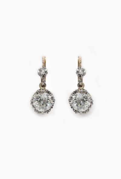 Vintage Fine Jewelry Belle Époque 2.45 Carats Diamond Dormeuses - 1