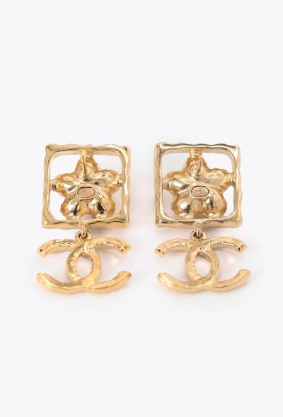 Chanel 2024 Floral Pearl Drop Earrings - 2