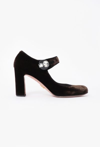 Prada Velvet Mary Jane Pumps - 1