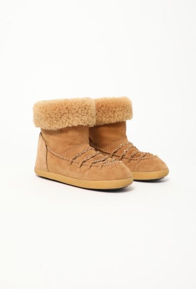 Chanel 2022 Shearling Chainlink 'CC' Boots - 2
