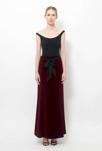 Bordeaux Velvet Skirt - 1