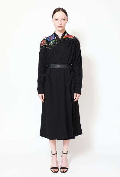 Exquisite Vintage Iconic Emmanuelle Khanh Paisley Embroidered Dress - 1