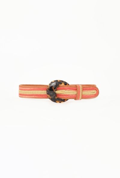 Saint Laurent Vintage Woven Silk Tortoiseshell Belt - 1