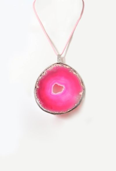 Exquisite Vintage Pink Geode Pendant - 1
