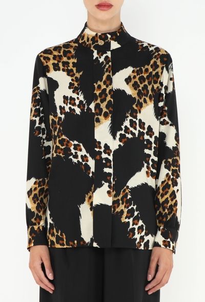 Saint Laurent F/W 1990 Leopard Print Blouse - 1