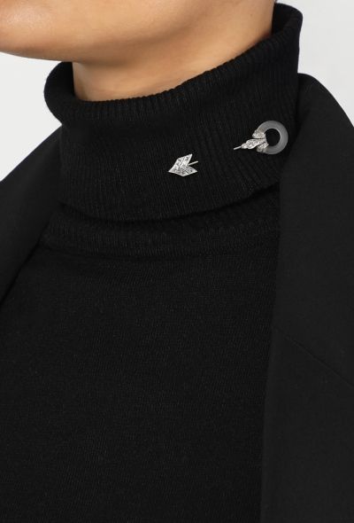 Vintage Fine Jewelry 18k White Gold & Rock Crystal Arrow Brooch - 1