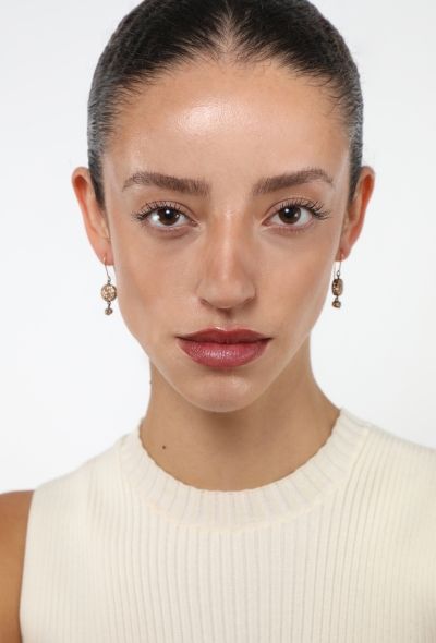 Modern Fine Jewelry 18K Gold & Rose-Cut Diamond Pendant Earrings - 2