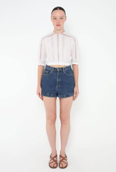 Antique Lace Trim Pintuck Top - 2