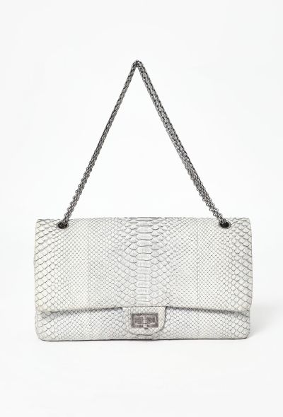 Chanel Grey Python 2.55 Maxi Flap Bag - 2