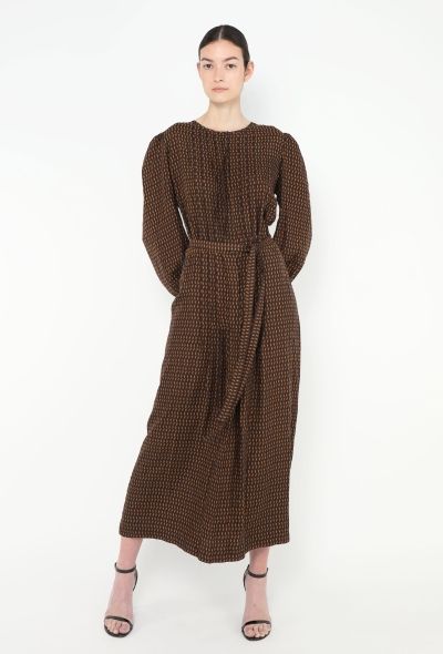 Lanvin Belted Printed Silk Dress - 1