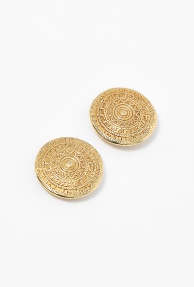 Saint Laurent Vintage Medallion Clip Earrings - 2
