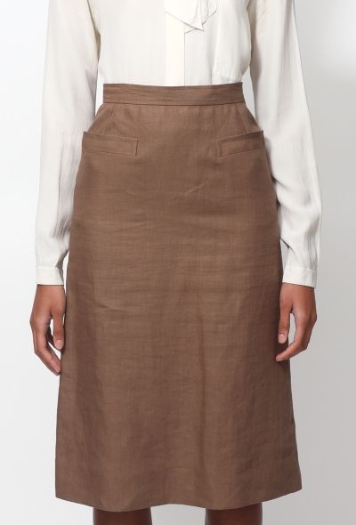 Saint Laurent Vintage Linen Skirt - 2