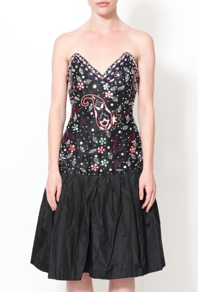 Naeem Khan Embellished Silk Bustier Dress - 2