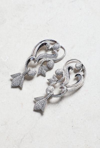 Mellerio Platinum & Diamond Floral Earcuffs - 2