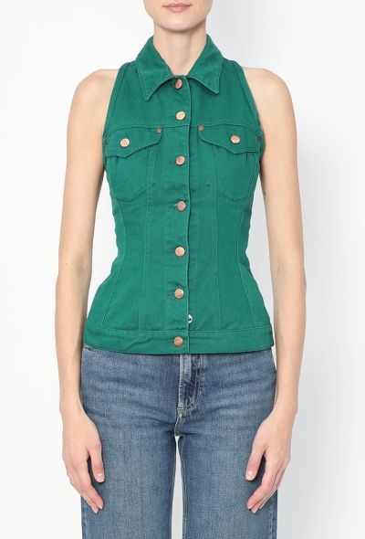Jean Paul Gaultier S/S 1990 Denim Halter Top - 1