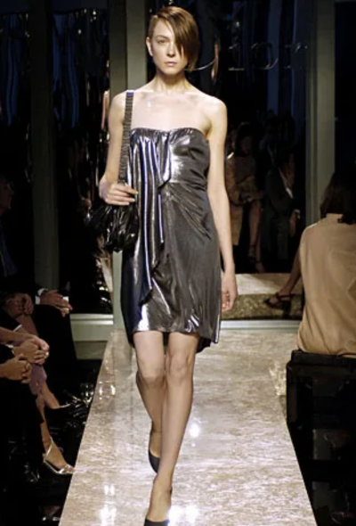 Dior Resort 2007 Draped Metallic Dress - 2