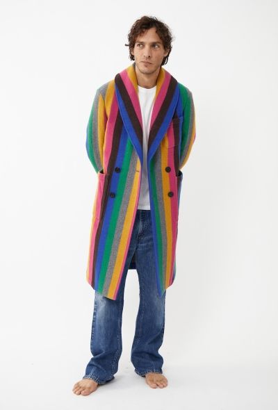 Loewe 2016 Striped Wool Coat - 1