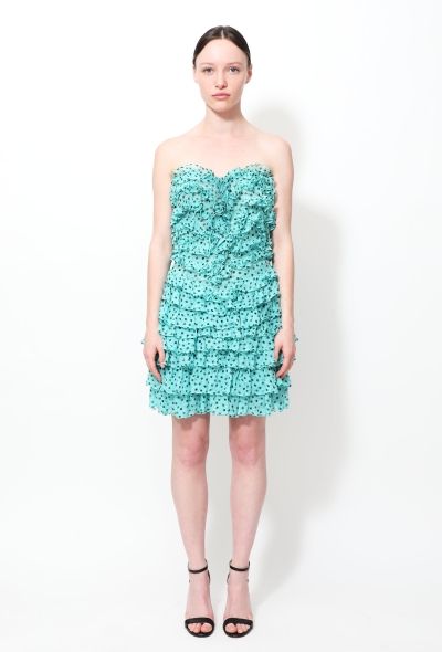 Saint Laurent Ruffled Polka Dot Chiffon Dress - 1