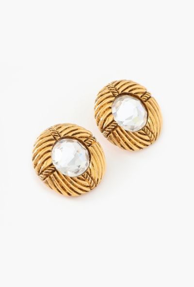 Chanel '70s Strass Clip Earrings - 2