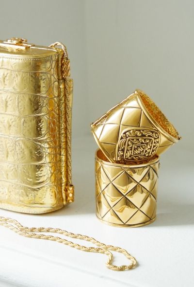 Chanel Vintage Embossed Matelassé Cuff - 1