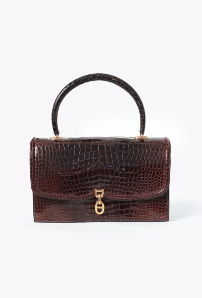 Hermès Vintage Brown Porosus Morabito  Bag - 1