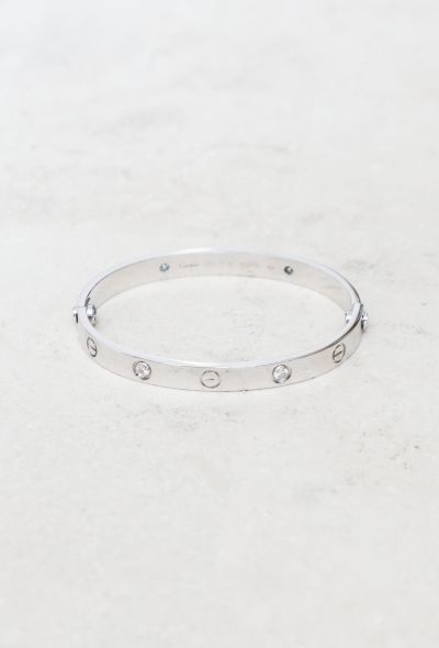 Cartier 18k White Gold Diamond Love Bracelet - 1