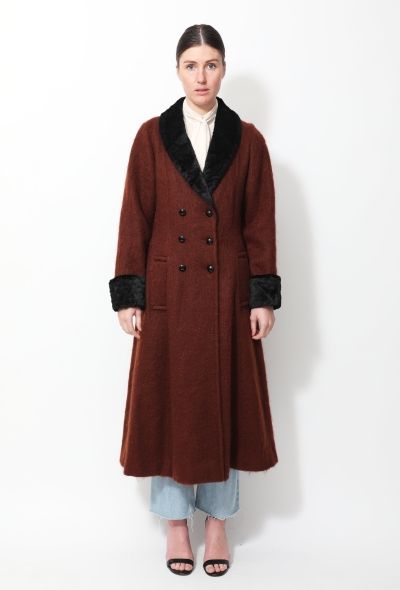 Guy Laroche Mohair Velvet Trim Coat - 1
