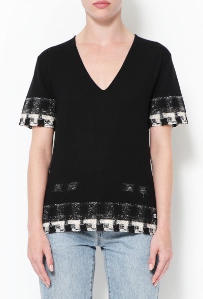 Chanel Cashmere Tweed Trim Top - 1