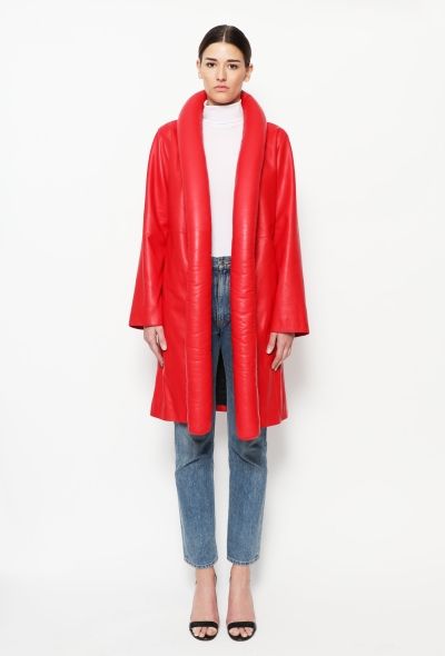 Loewe Belted Leather Puffer Coat - 2