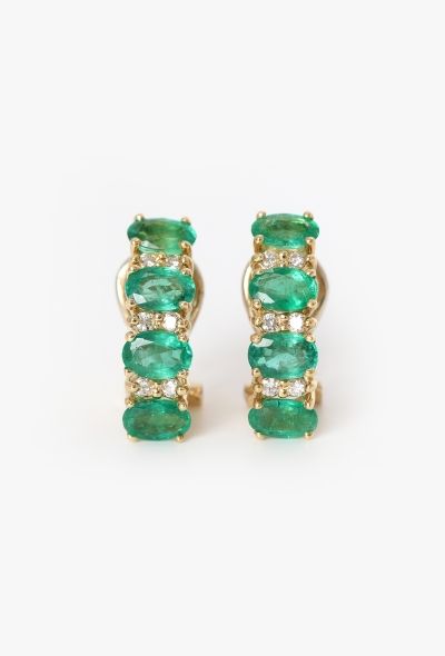 Modern Fine Jewelry 18k Gold,  Diamond & 3.20 Carats Emerald Earrings - 1