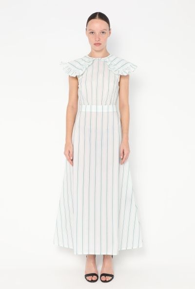 Calvin Klein F/W 2018 Pinstripe Ruffled Dress - 1