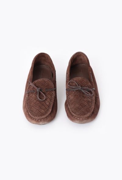 Bottega Veneta Suede Intrecciato Mocassins - 1