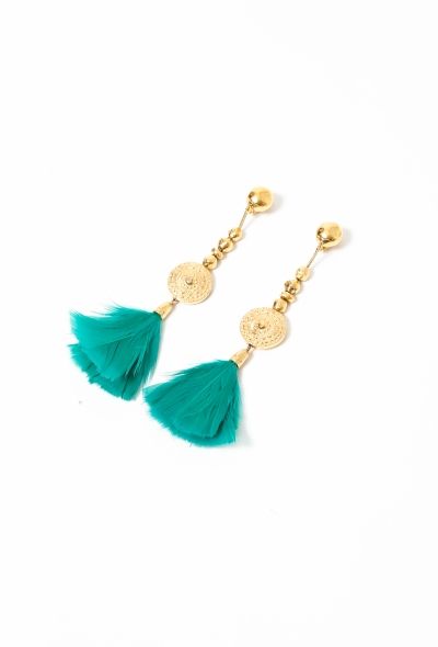 Feather Tassel Earrings - 2