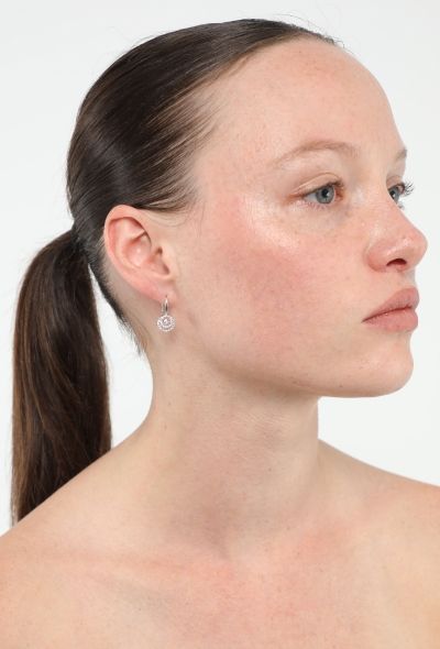 Modern Fine Jewelry 14K White Gold & Diamond Earrings - 2