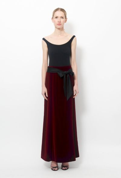 Bordeaux Velvet Skirt - 2