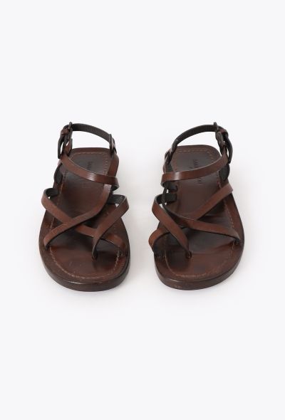 Saint Laurent 2021 Culver Leather Cage Sandals - 2