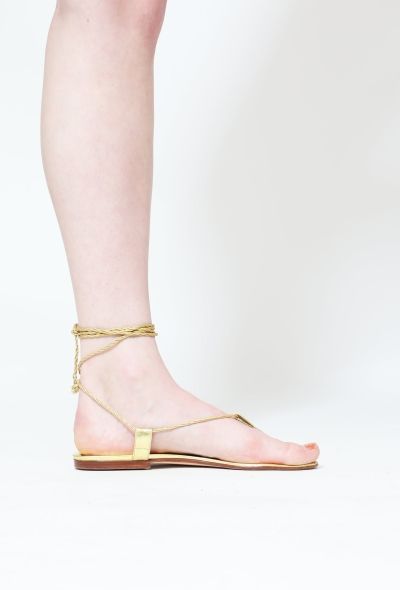 Manolo Blahnik Metallic Lace-Up Sandals - 2