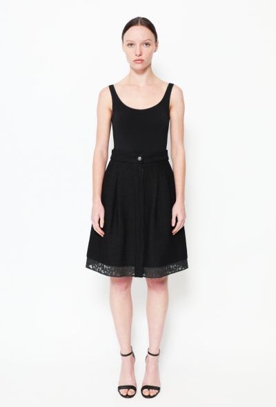 Chanel Tweed Lace Trim Skirt - 1