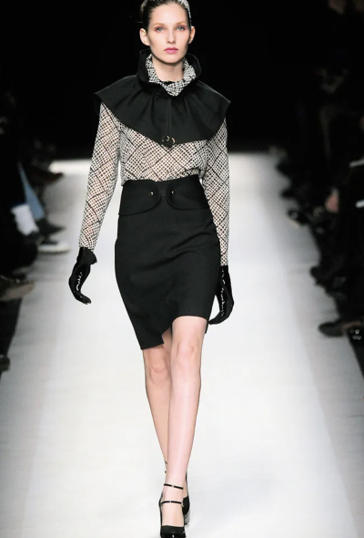 Saint Laurent F/W 2010 Checkered Silk Blouse - 2