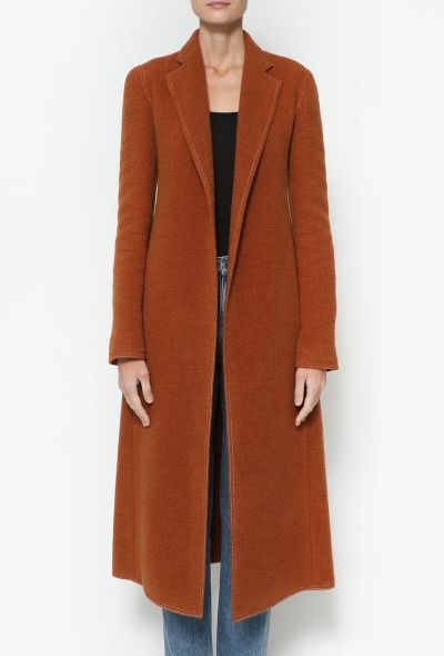 Céline 2011 Notched Wool Coat Rust orange - 2
