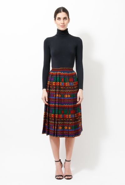 Saint Laurent Vintage Aztec Pleated Skirt - 1