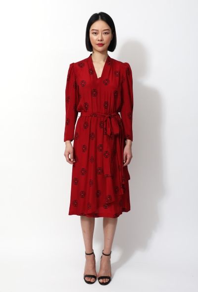 Guy Laroche '70s Graphic Belted Day Dress - 1