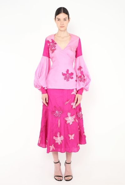 Thea Porter RARE Couture 1973 Silk Appliquée Ensemble - 1