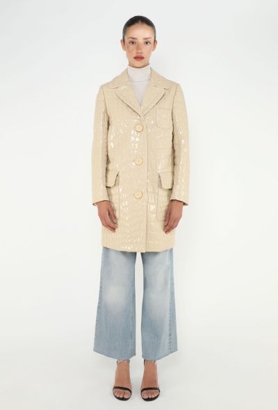 Miu Miu F/W 2015 Embossed Patent Coat - 1