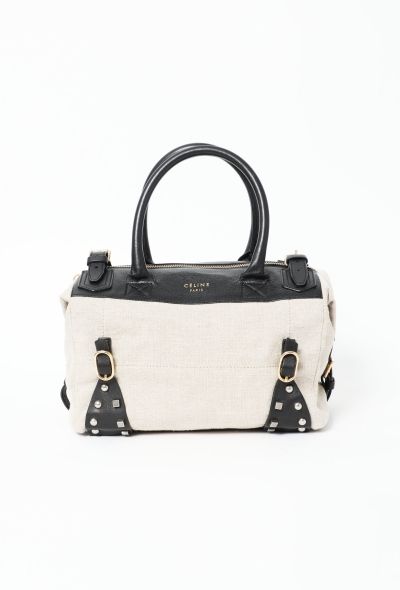Céline Studded Canvas Boston Bag - 1