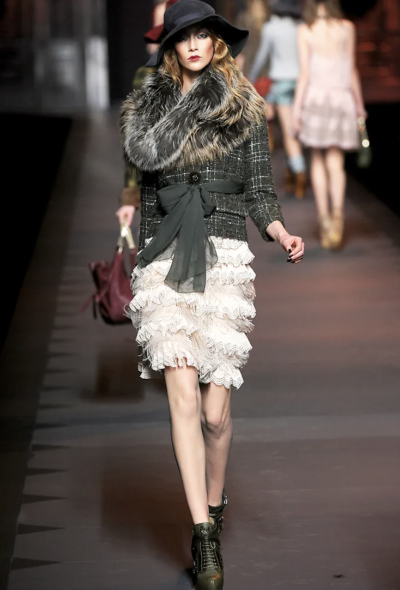 Dior F/W 2011 Ostrich Feather Trim Dress - 2