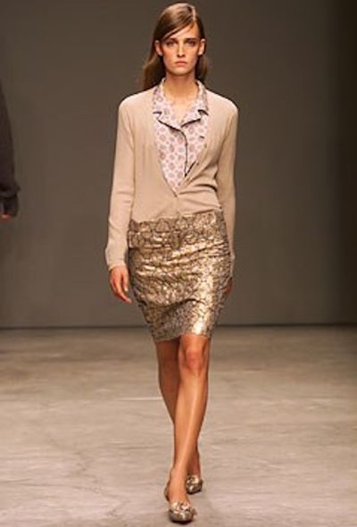 Prada S/S 2002 Gold Brocade Skirt - 2