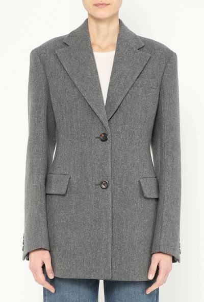 Miu Miu F/W 2024 Cinched Twill Emblem Blazer - 1