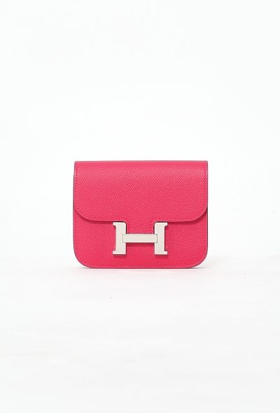 Hermès Rose Mexico Epsom Constance Slim Wallet & Belt - 1