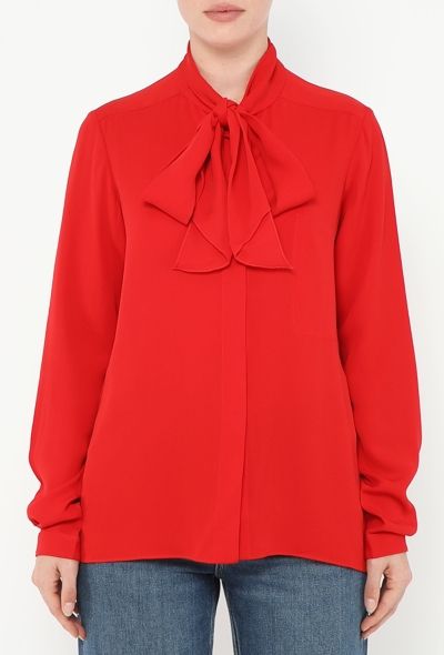 Céline Pre-Fall 2010 Silk Lavallière Blouse - 1